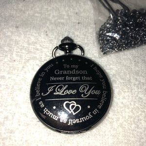 Grandson inspiration quote pocket watch